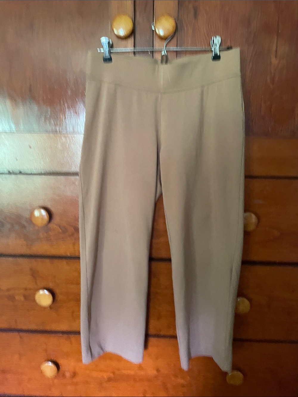 Lands' End Women's Pull-On Capri Pants, Light brown.